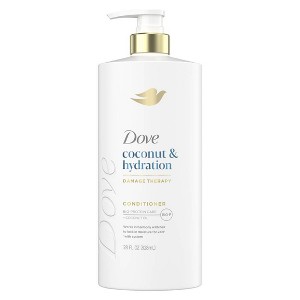 Dove Beauty Coconut Hydration Hair Conditioner Pump with Coconut Oil & Bio-Protein Care - 28 fl oz - 1 of 4
