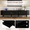 74.8" Mid-Century Modern TV Stand with Sliding Tambour Doors & Charging Ports, Fits 80 Inch TV for Living Room-3irtyhousy - 3 of 4