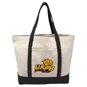 University Of Arkansas Primary Logo Canvas Tote Bag With External Pocket, Reusable Shoulder Bag for Shopping, School, Beach - 1 of 4