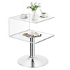 Bekrvio 15.8'' Clear Acrylic C Shaped Side Table with Stainless Steel Base,Double-Layer Modern Small End Table for Couch, Nightstand in Living Room - 2 of 4