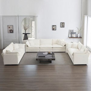 NicBex Couches for Living Room 3-Piece Upholstered Chenille Sofa 2 Seater Loveseat and 3 Seater Set Couch Furniture(2+2+3 Seat ), White - 1 of 4