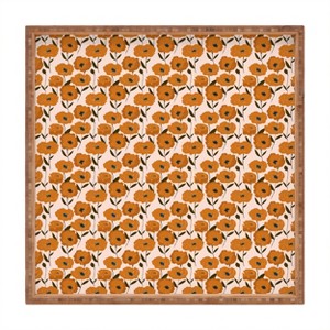 alison janssen Boho Poppies Square Bamboo Tray - Deny Designs - 1 of 2
