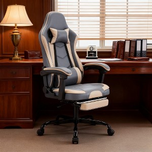 KWPZQEB Ergonomic Computer Chair with Footrest, Height Adjustable Racing Style Gaming Chair w/ Height Adjustable&Swivel,Office Chair w/ Lumbar Support - 1 of 4