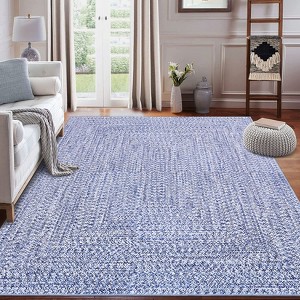 Modern Braided Print Area Rug 8x10 Washable Rug Stain Resistant Indoor Carpet With Non-Slip Backing Low Pile Floor Cover For Bedroom Playroom Nursery - 1 of 4