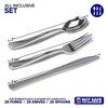 75-Pieces Heavy Duty Plastic Silverware Set Including 25 Forks, 25 Spoons, 25 Knives (Silver) - 2 of 4