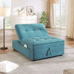 4-in-1 Convertible Sofa Bed Chair with Folding Ottoman, USB Port & Storage Pocket, Ideal for Small Spaces, Apartment, Bedroom - 1 of 4