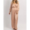Women's SATIN LONGSLEEVE WIDE LEG JUMPSUIT - Strut & Bolt - 2 of 4