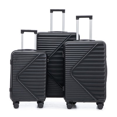 KTMBDW Luggage Sets 3 Piece PP Hardshell Carry on Suitcase, Travel Lightweight Carry-on with Double Spinner Wheels and TSA Lock