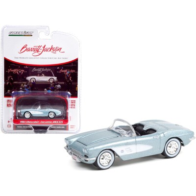 1961 Chevrolet Corvette 283/315 Convertible Sateen Silver Met. (Lot #681) Barrett Jackson 1/64 Diecast Model Car by Greenlight