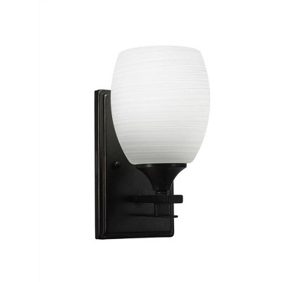 Toltec Lighting Uptowne 1 - Light Sconce in  Dark Granite with 5" White Linen  Shade