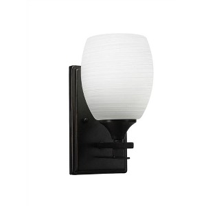 Toltec Lighting Uptowne 1 - Light Sconce in  Dark Granite with 5" White Linen  Shade - 1 of 1