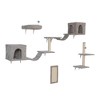 DOMETOUR Wall-mounted Cat Tree with 2 Cat Condos House, 3 Cat Wall Shelves, 2 Ladder, 1 Cat Perch, Sisal Cat Scratching Posts and Pad - 3 of 4