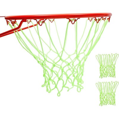 Zodaca 2 Pack Glow in the Dark Basketball Replacement Net for Hoop, Outdoor 12 Loops Sports Game