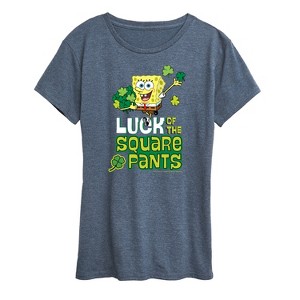 Women's - SpongeBob Squarepants - Luck Of The Square Pants Short Sleeve Graphic T-Shirt - 1 of 4