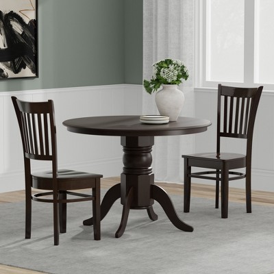 Glenwillow Home 42" Round Pedestal Dining Table + Spindle Back Dining Chairs Dining Set