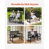 VEVOR Outdoor Bench, 50.5 inch, 800 lbs Weight Capacity for 2-3 Persons, Weatherproof Plastic Frame with Backrest and Wide Armrests, Black - 4 of 4