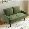 CAVINAS Modern & Vintage Loveseat Sofa, Velvet Upholstered 2 Seater Sofa Couch with Sleek Design, for Home, Apartment or Office - 2 of 4