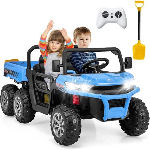 Costway 2 Seater Ride On UTV 24V Kids Electric Vehicle Dump Truck with Remote Control Dump Bed and Extra Shovel - image 1 of 4