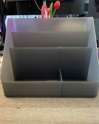 Medium Plastic Desk Organizer Clear - Brightroom™
