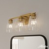 3-Light Rossmoor Clear Glass Bathroom Vanity Wall Light Fixture Luxe Gold - Hunter Fan - 3 of 4