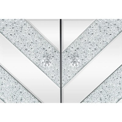 Storage Cabinet with Mirror Trim and M Shape Design Spliced Combination For Living Room, Dining Room, Entryway, Kitchen