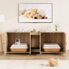 55" Double Cat Litter Box Enclosure for 2 Cats, Modern Self Cleaning Extra Large Hidden Cat Litter Box Furniture - 3 of 4