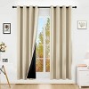 Racxily Set of 2 Blackout Curtains, Polyester Grommets Thermal Insulated with Coated Lining 52 in. W x 84 in. L Indoor Blackout Curtains - 2 of 4