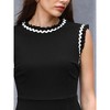 INSPIRE CHIC Women's Ruffled Sleeveless Mock Neck 2026 Color Block Office Sheath Midi Dresses - 4 of 4