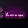 20" x 6" La Vie En Rose Contemporary Glam Acrylic Box USB LED Neon - JONATHAN Y: Wall Decor Light - 3 of 4