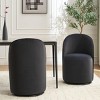 21.25" Small Swivel Boucle Barrel Armless Dining Chair Set of 2,Round Upholstered Accent Vanity Side Chair–The Pop Home - 2 of 4
