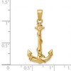 Black Bow Jewelry 14k Yellow Gold Anchor with Rope Pendant - 4 of 4