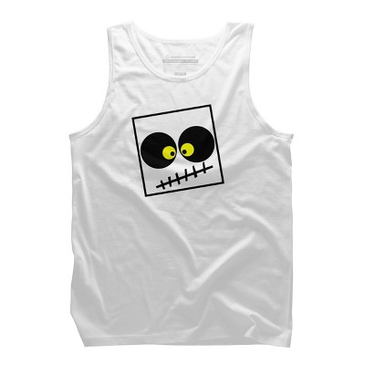 Men's Design By Humans Square Skull By LonaMisa Tank Top