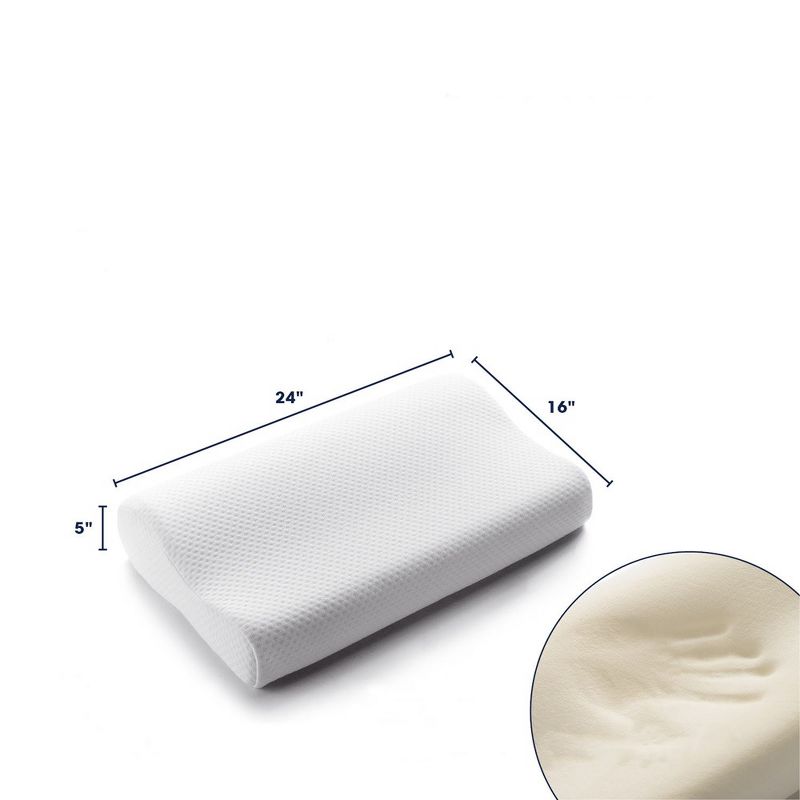 Cheer Collection Contour Memory Foam Pillow with Washable Cover - White, 4 of 6