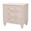 Baxton Studio Nira Faux Shagreen 3 Drawer Storage Cabinet Beige/Brass - 4 of 4