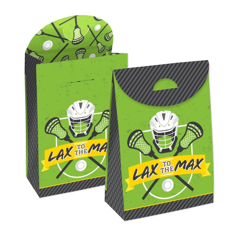 Big Dot of Happiness Lax to the Max Lacrosse Gift Favor Bags Party Goodie Boxes Set of 12, 1 of 9