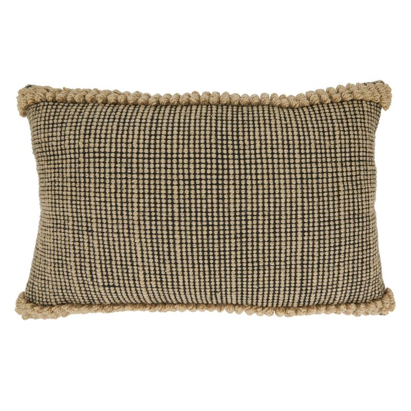 Saro Lifestyle Rustic Charm Outdoor Poly Filled Throw Pillow, Beige, 14"x22", 1 of 4