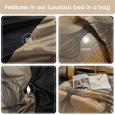 King Black and Silver Microfiber 7-Piece Comforter Set
