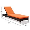 Gulches Adjustable Wicker Chaise Lounge Chair with Cushion, Patio Poolside Reclining Folding Backrest, Orange - 2 of 4