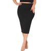 Agnes Orinda Women's Plus Size Ribbed Textured Elastic High Waist Office Midi Bodycon Skirt - 2 of 4