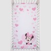 Disney Minnie Mouse Hearts Photo Op Fitted Crib Sheet - Pink and White - 2 of 4