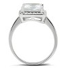 Slickblue Stylish Women's Rhodium Brass Square Halo Ring with Clear CZ, Perfect for Cocktail & Statement, Size 5-10 - 3 of 4