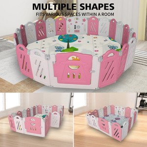 HOMEFUN Panel Baby Playpen,Foldable Playard for Baby and Kids, Adjustable Shape Play Fence with Safety Lock Gate - 1 of 4