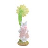 10.75 In Bunny In Pink Dress Figurine Glittered Daisy Flower Figurines - 3 of 3