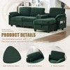 4-Seater L-Shaped Sectional Sofa, Corduroy Sofa with Cup Holders, USB Ports, Storage Ottoman & Movable Console - ModernLuxe - 4 of 4