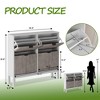 Fluted Shoe Storage Cabinet with 4 Flip Drawers, Modern Farmhouse Hidden Shoe Rack, Wooden Shoe Organizer with Metal Legs for Entryway, Hallway - 2 of 4