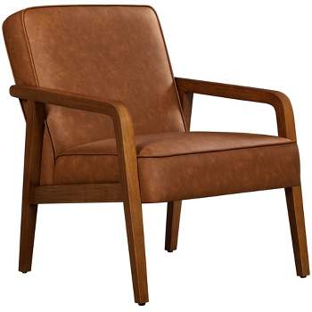 Yaheetech Modern Faux Leather Upholstered Accent Chair Armchair