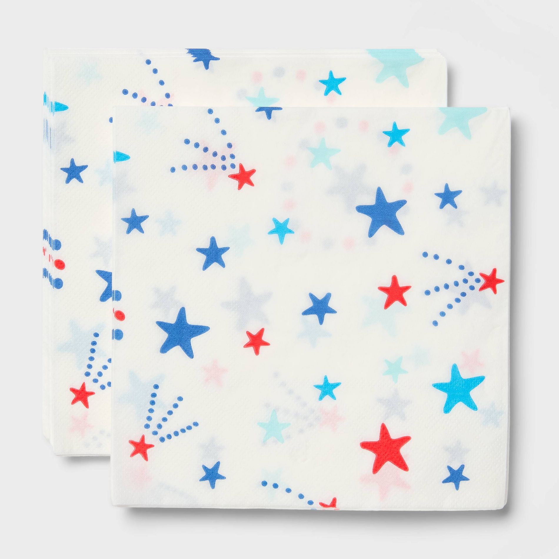 30ct Stars Disposable Napkins White Red Blue - Sun Squad™