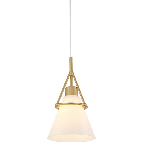 Possini Euro Design Casmere Gold Mini Pendant Light 7 1/2 Wide Modern  White Glass Cone Shade For Dining Room House Foyer Kitchen Island Entryway  Home : Target