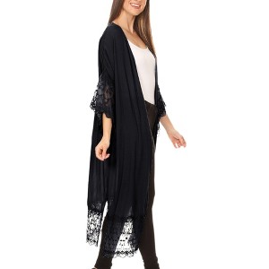 Anna-Kaci Women's Long Lace Duster Midi Sleeve Drop Shoulder Cardigan - 1 of 4
