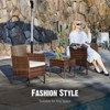 INFURNIC Patio Dining Sets Set 3 Pieces Patio Furniture, Outdoor with Glass Table, Wicker Rattan Patio Chairs for Porch, Lawns, Brown, 23"*22"*31.4" - 2 of 4